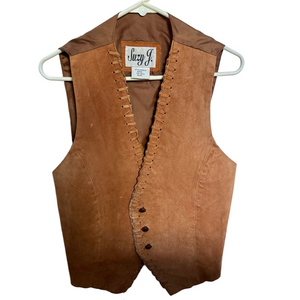 Vintage Suzy J Tan Suede Vest